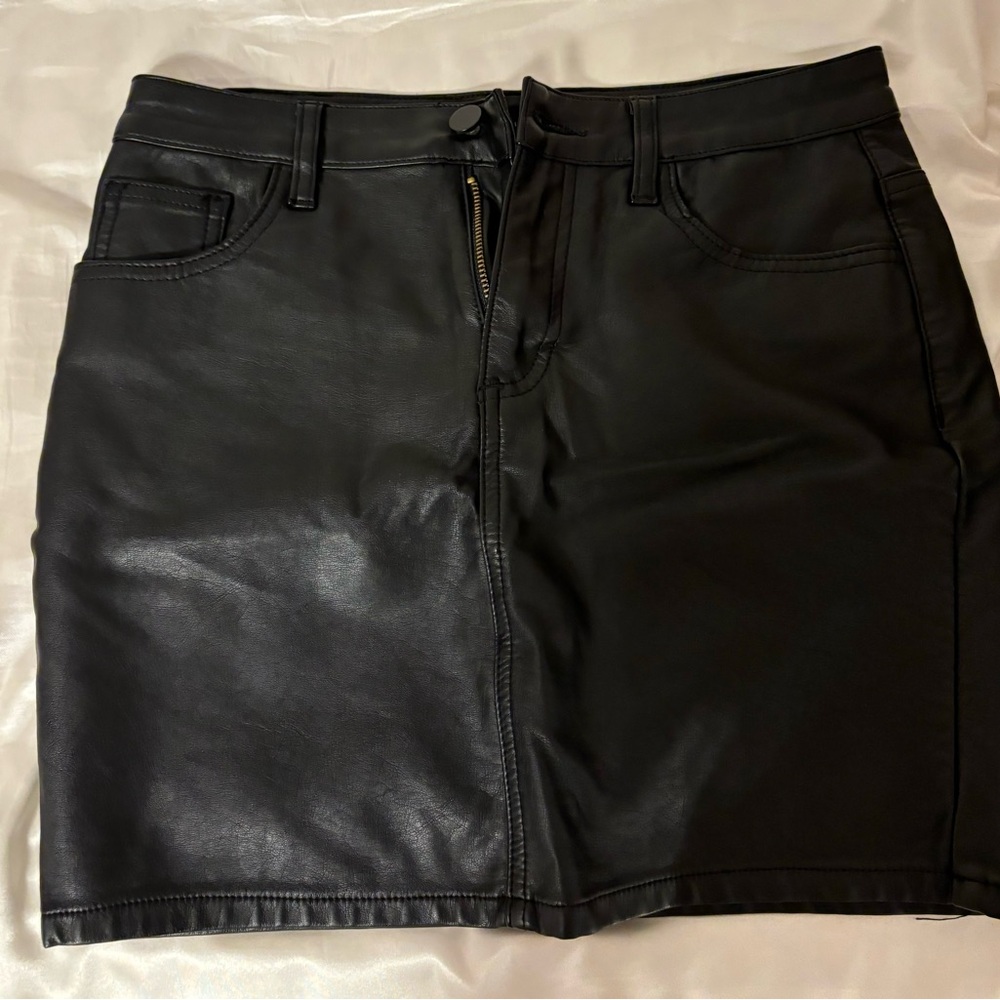 Just Quella Leather Mini Skirt (Size S)